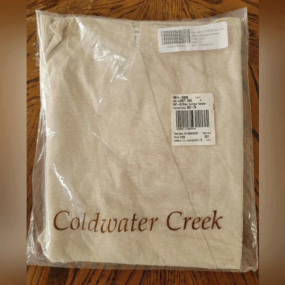 Coldwater Creek Cream Cardigan Sweater Lightweight Open-Front - Picture 9 of 9